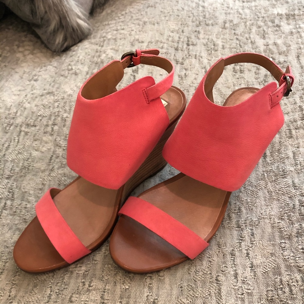 Halogen “Clarette” Leather Wedge Sandal